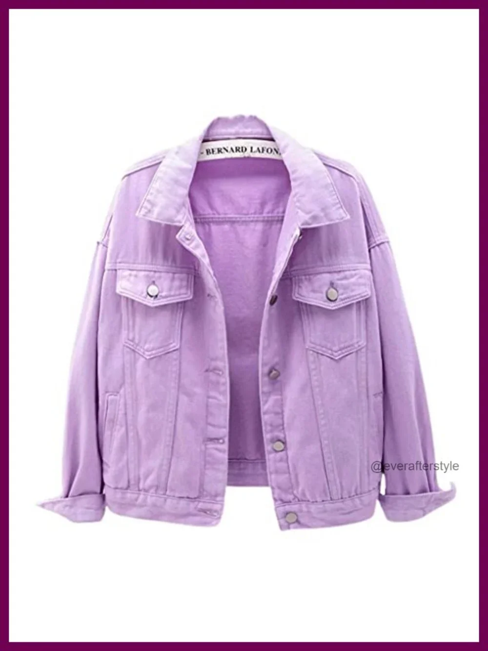 Women's Candy Color Denim Jacket Button Up Long Sleeve Loose Trucker Coat